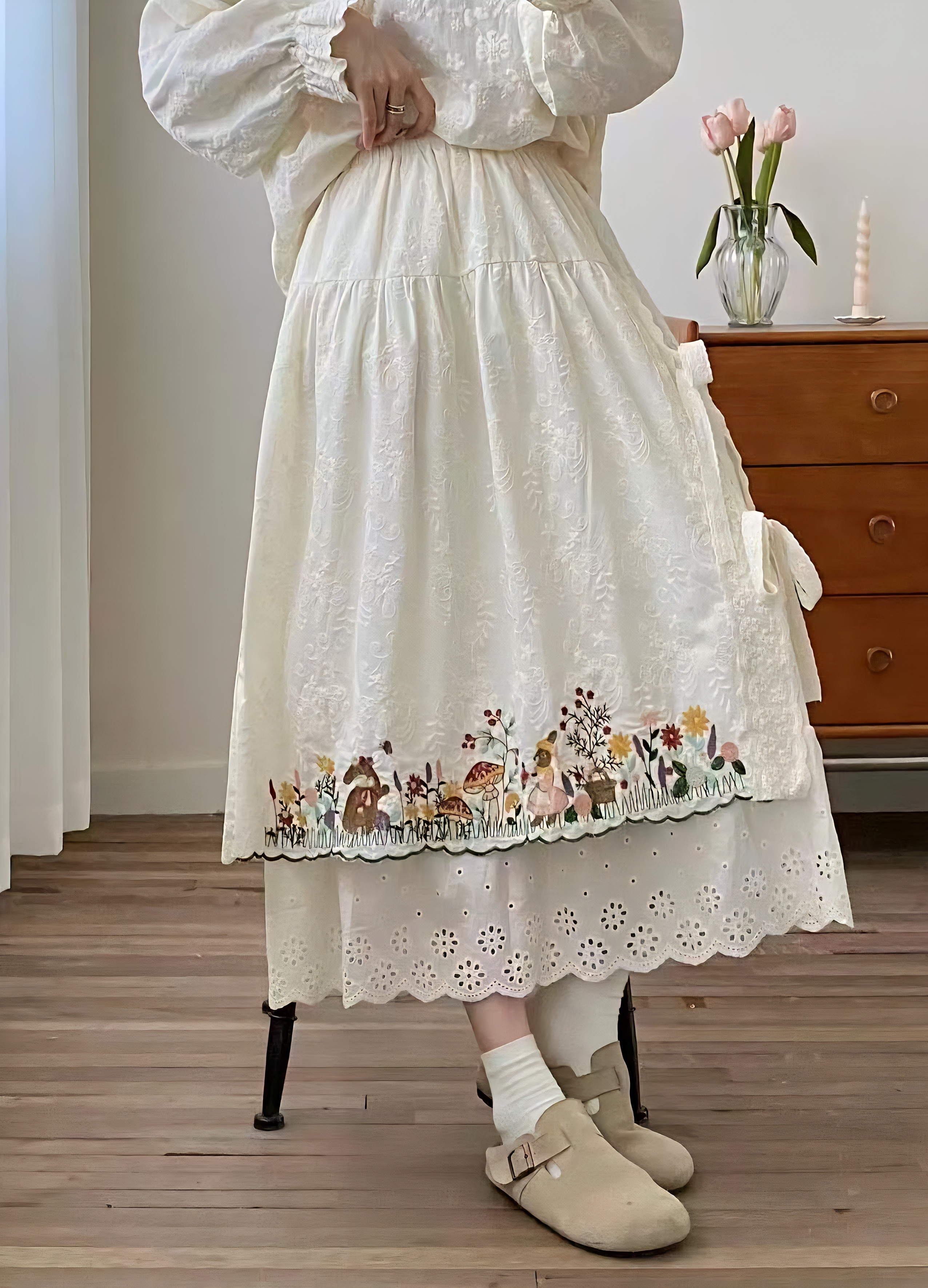 دامن خامه دوزی کره ای کد 8155