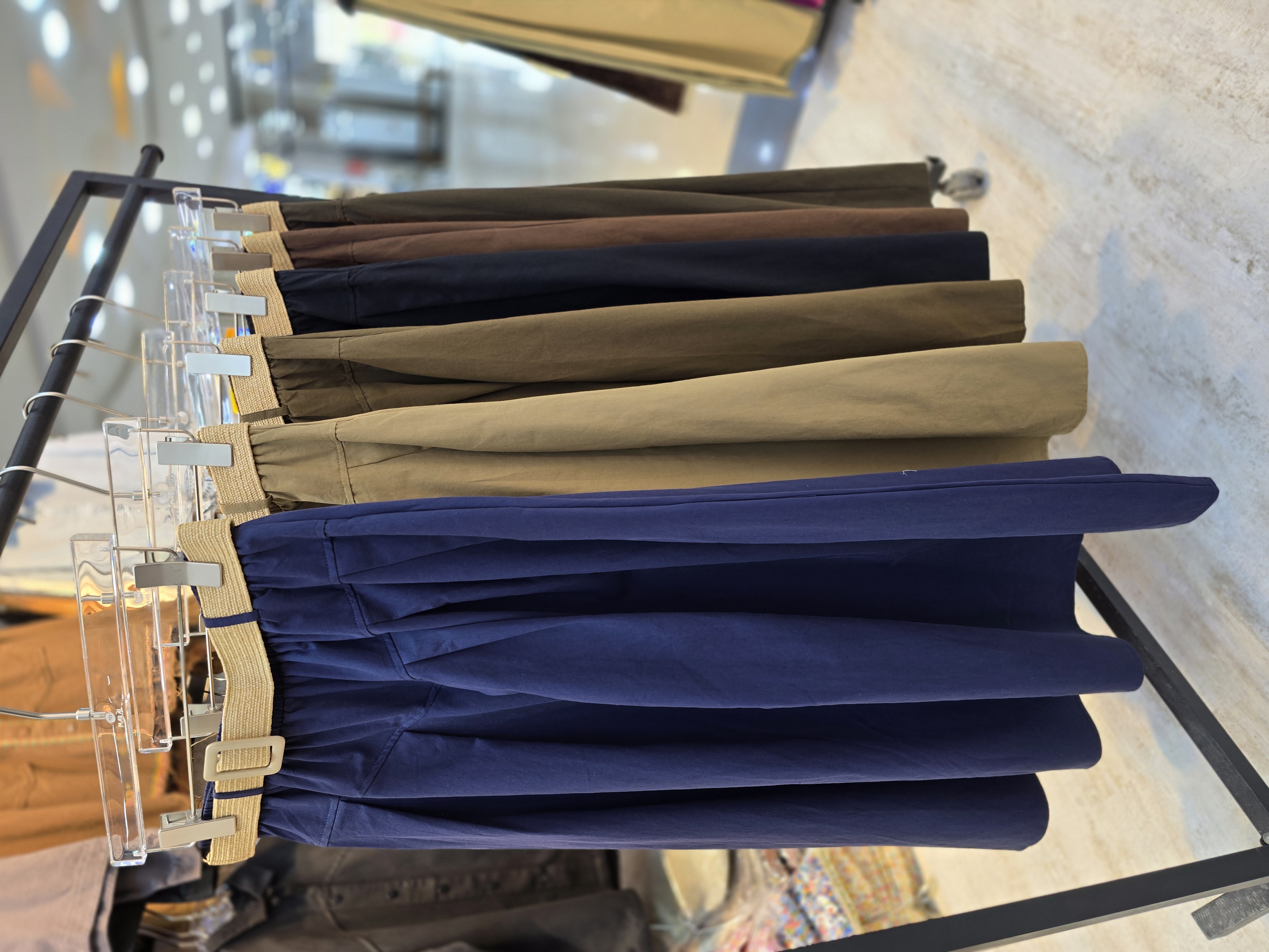 دامن کتان کمربند حصیری ۱۰۲۰