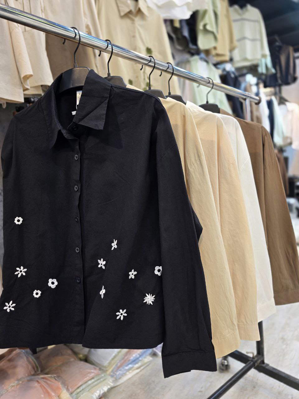 کراپ کتان گلدوزی شده